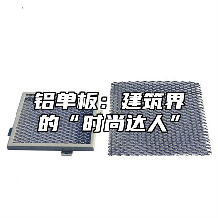 铝单板：建筑界的“时尚达人”
