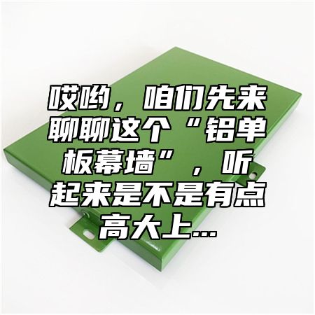 哎哟，咱们先来聊聊这个“铝单板幕墙”，听起来是不是有点高大上...