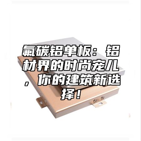 氟碳铝单板：铝材界的时尚宠儿，你的建筑新选择！