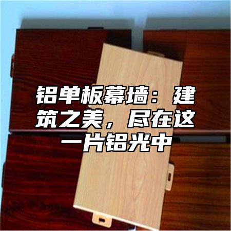 铝单板幕墙：建筑之美，尽在这一片铝光中