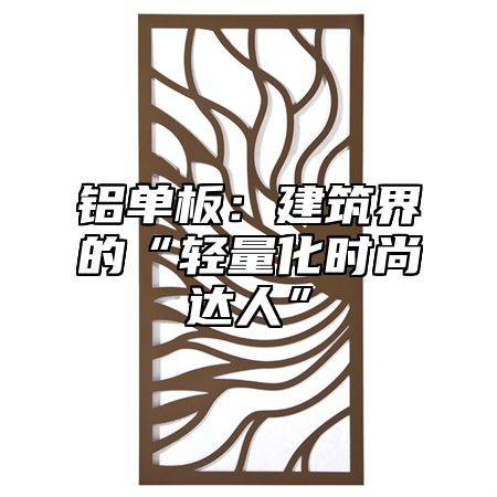 铝单板：建筑界的“轻量化时尚达人”