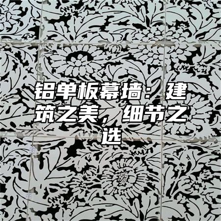 铝单板幕墙：建筑之美，细节之选